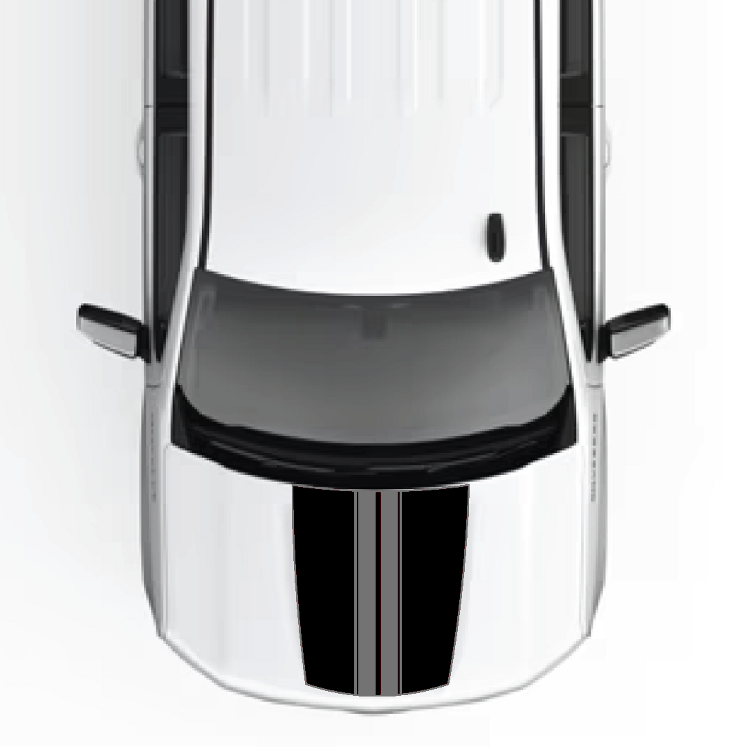 Hood Panel Decal/Sticker - Racing Stripes Graphic Kit - For Chevrolet Silverado 2019-2024 - Premium Vinyl