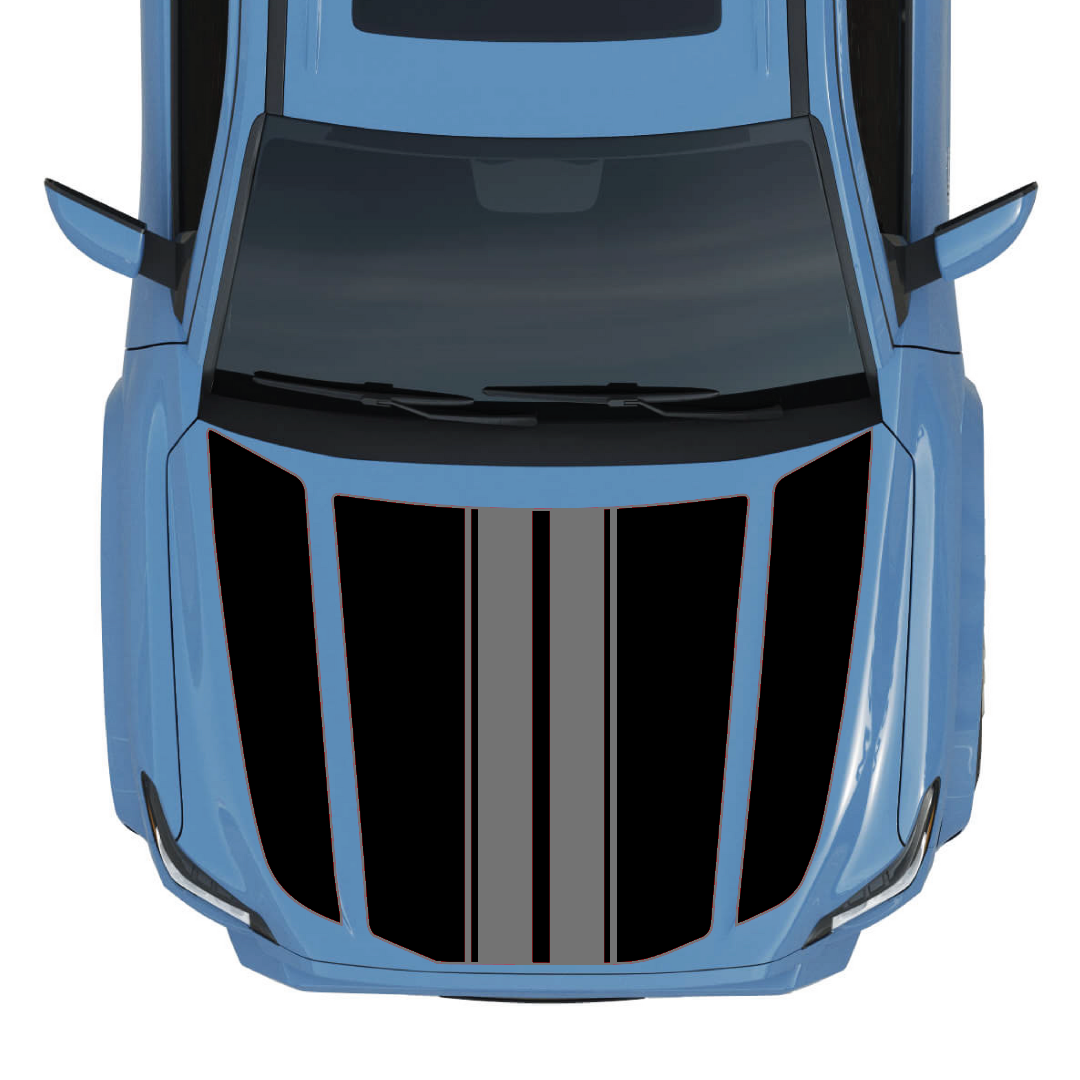 Hood Panel Decal/Sticker - Racing Stripes Graphic Kit - For Toyota 4Runner 2014-2024 - Premium Vinyl