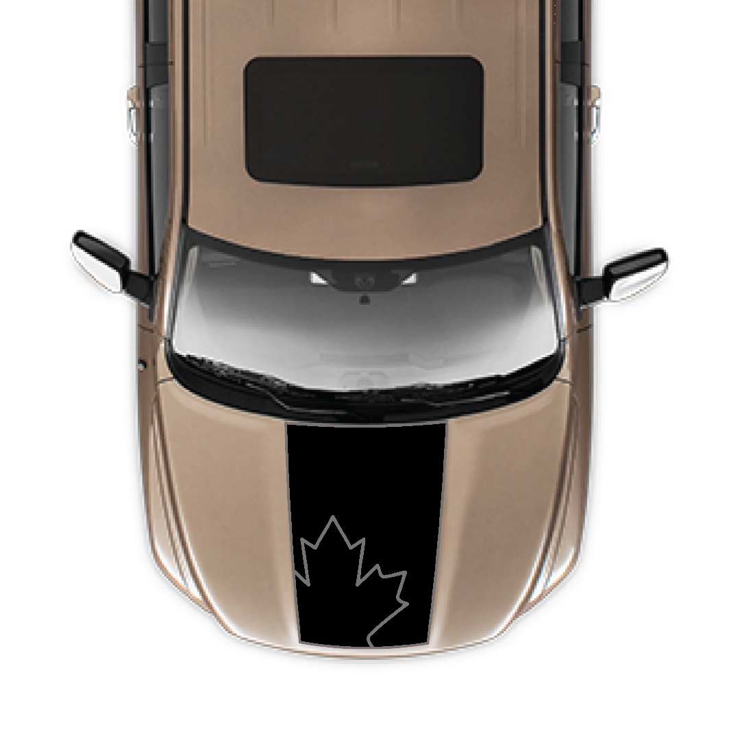 Hood Panel Decal/Sticker - Maple Leaf Graphic Kit - For Ram 1500 2009-2018 - Premium Vinyl