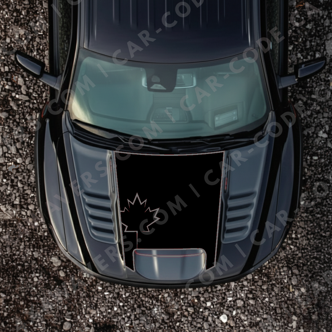 Hood Panel Decal/Sticker - Maple Leaf Graphic Kit - For Ram 1500 2019-2024 TRX - Premium Vinyl