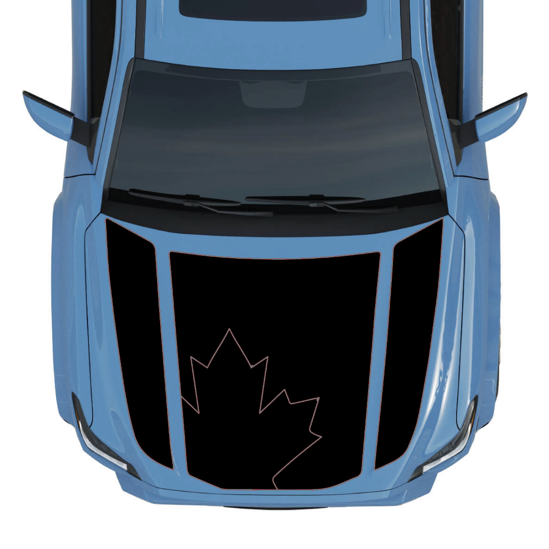 Hood Panel Decal/Sticker - Maple Leaf Graphic Kit - For Toyota 4Runner 2014-2024 - Premium Vinyl