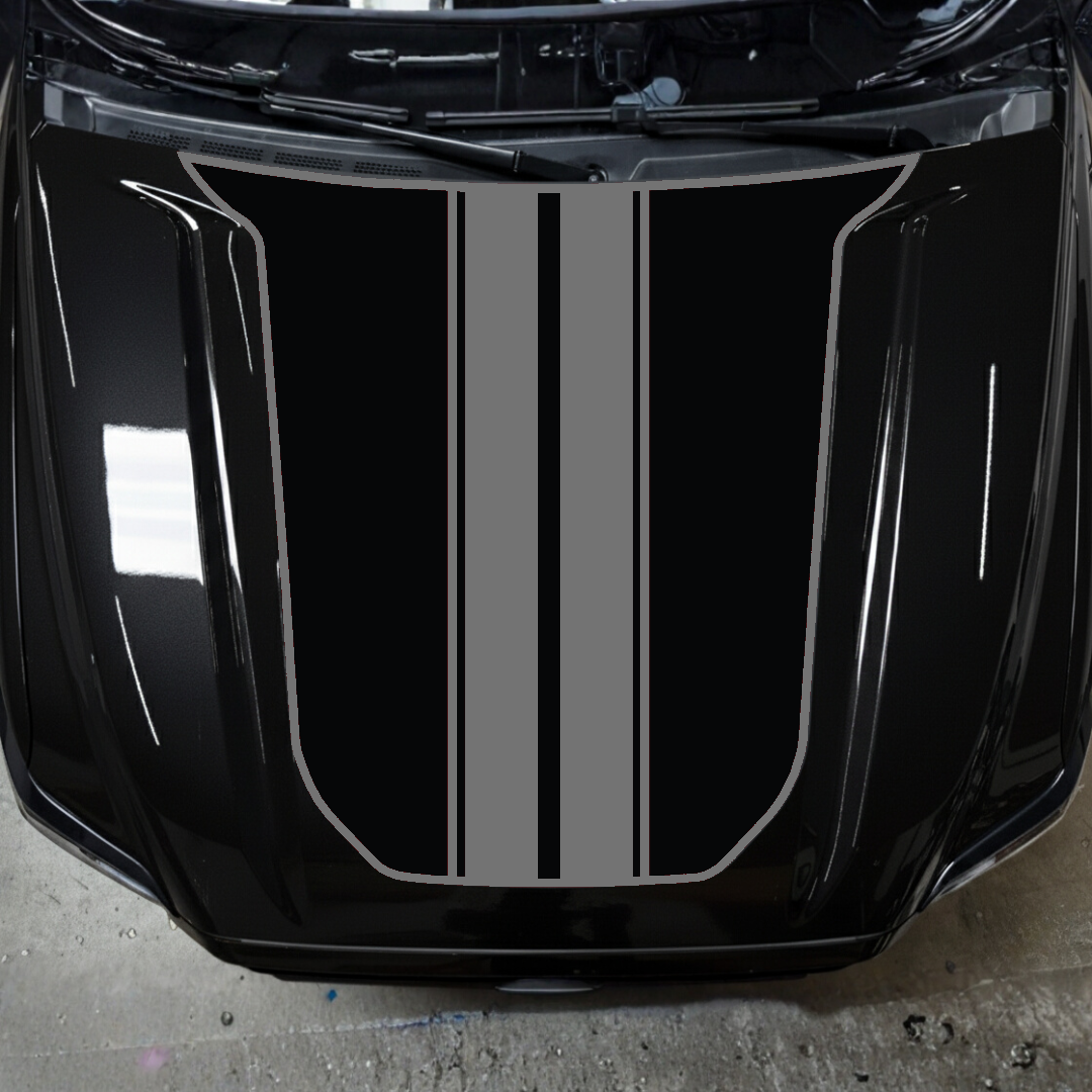 Hood Panel Decal/Sticker - Racing Stripes Graphic Kit - For Toyota Tacoma 2016-2023 - Premium Vinyl