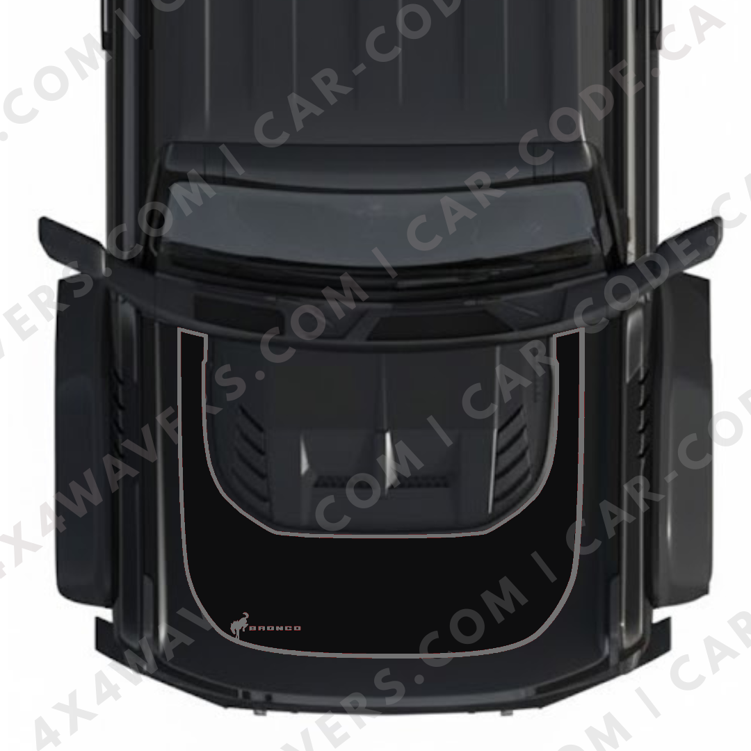 Hood Panel Decal/Sticker - Small Accent Graphic Kit - For Ford Bronco Raptor 2021-2024 - Premium Vinyl