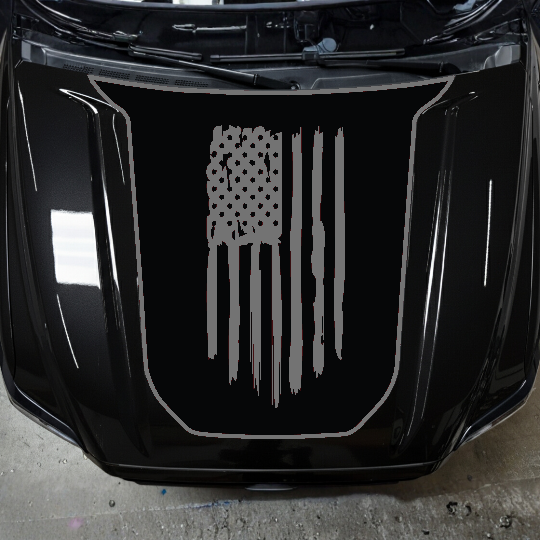 Hood Panel Decal/Sticker - USA Flag Graphic Kit - For Toyota Tacoma 2016-2023 - Premium Vinyl