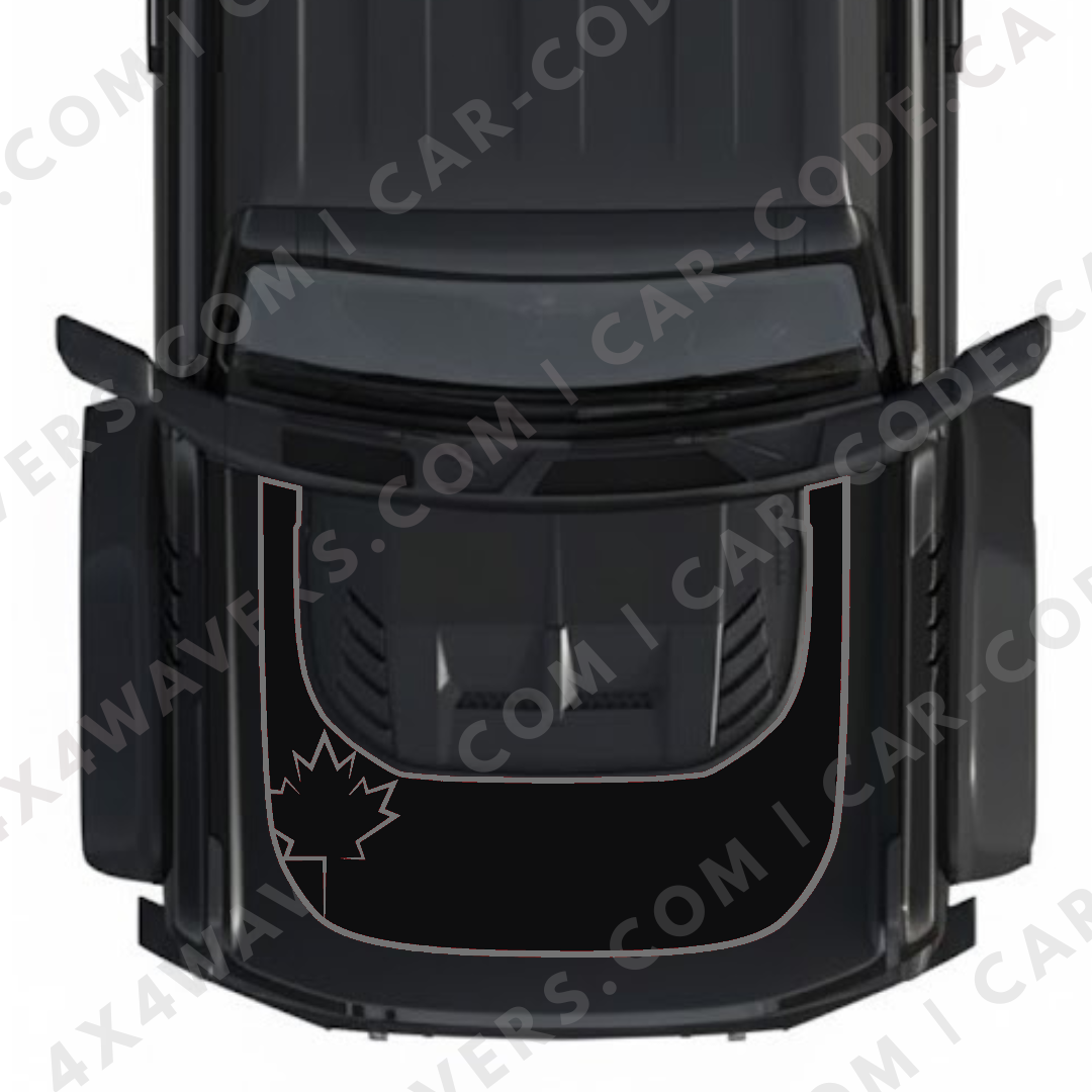 Hood Panel Decal/Sticker - Maple Leaf Graphic Kit - For Ford Bronco Raptor 2021-2024 - Premium Vinyl