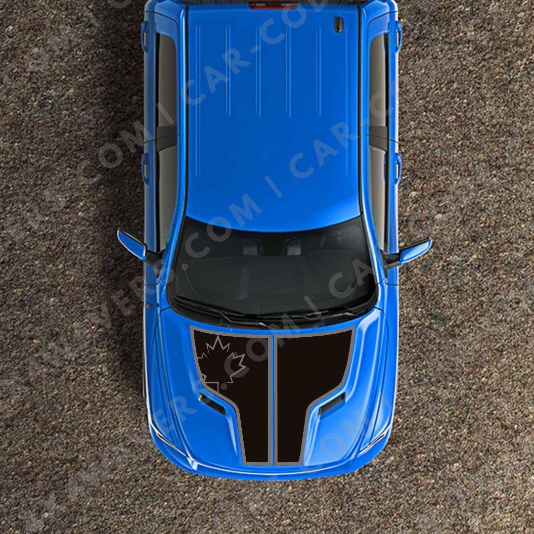 Hood Panel Decal/Sticker - Canada Leaf Graphic Kit - For Ram 1500 2009-2018 Rebel - Premium Vinyl