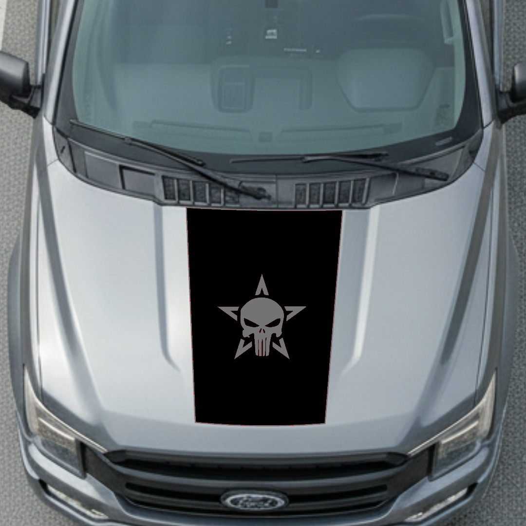 Hood Panel Decal/Sticker - Star Style Graphic Kit - For Ford F-150 2017-2026 - Premium Vinyl