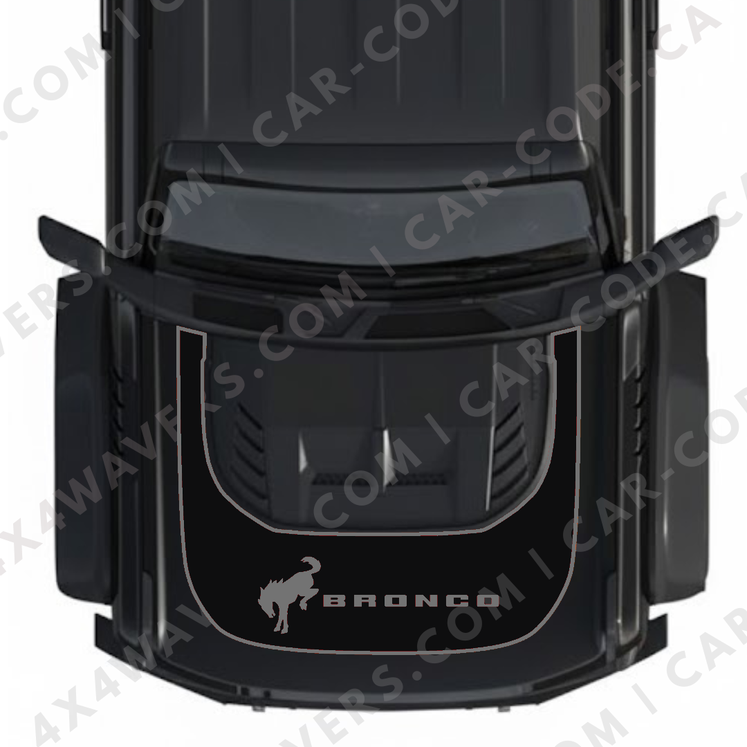 Hood Panel Decal/Sticker - Wild Horse 2 Graphic Kit - For Ford Bronco Raptor 2021-2024 - Premium Vinyl