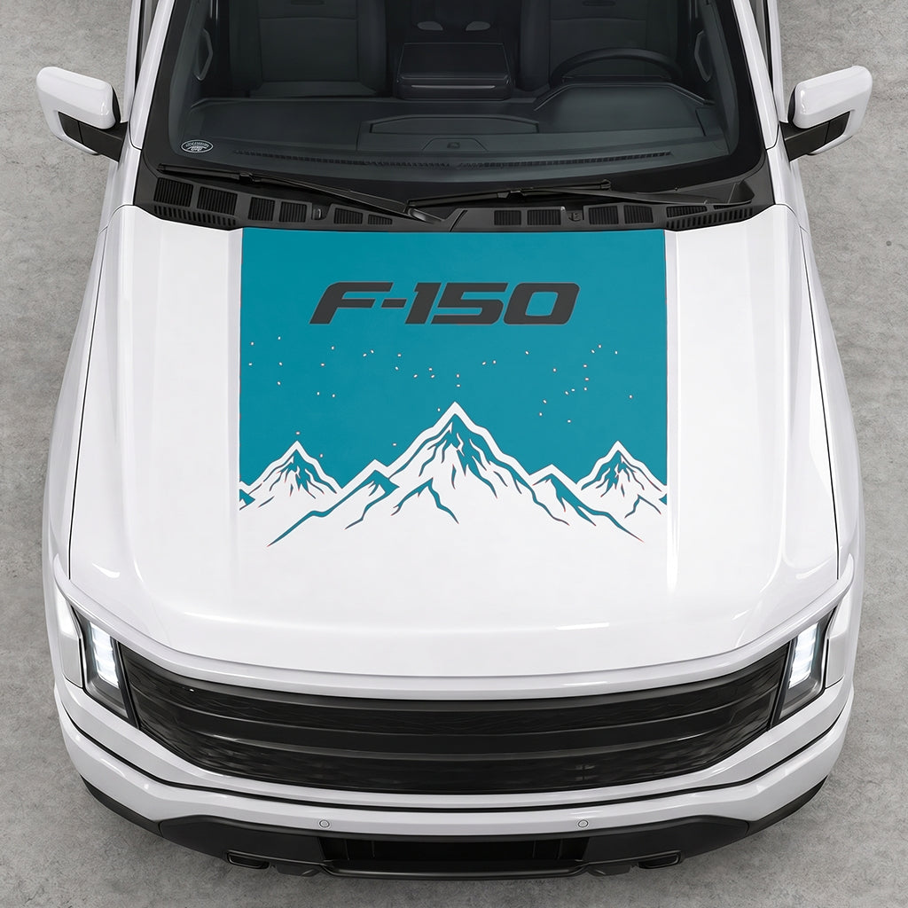 Hood Panel Decal/Sticker - Deep Mountain Graphic Decal Graphic Kit - For Ford F-150 2015-2020 - Premium Vinyl