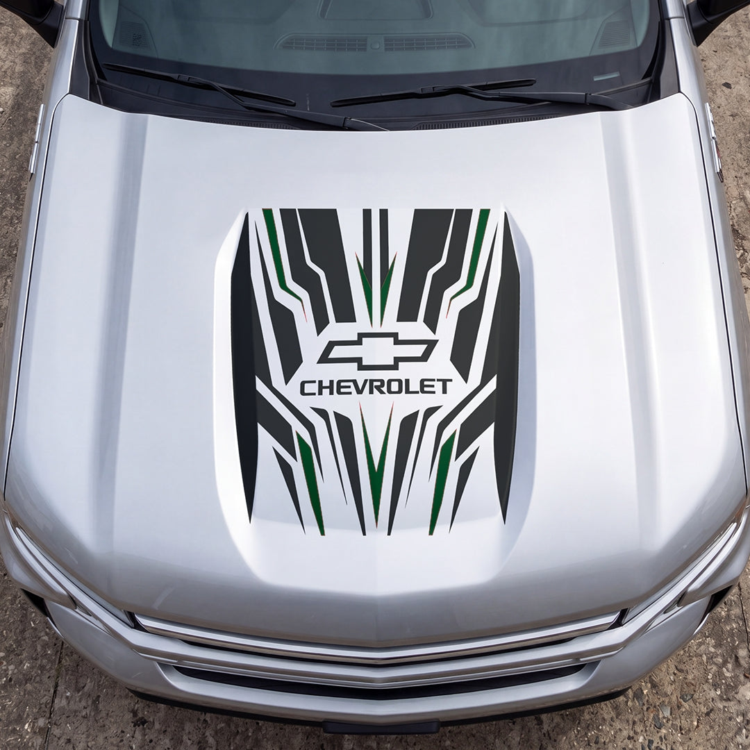Hood Panel Decal/Sticker - Speed Cut Graphic Decal Graphic Kit - For Chevrolet Silverado 2019-2024 - Premium Vinyl