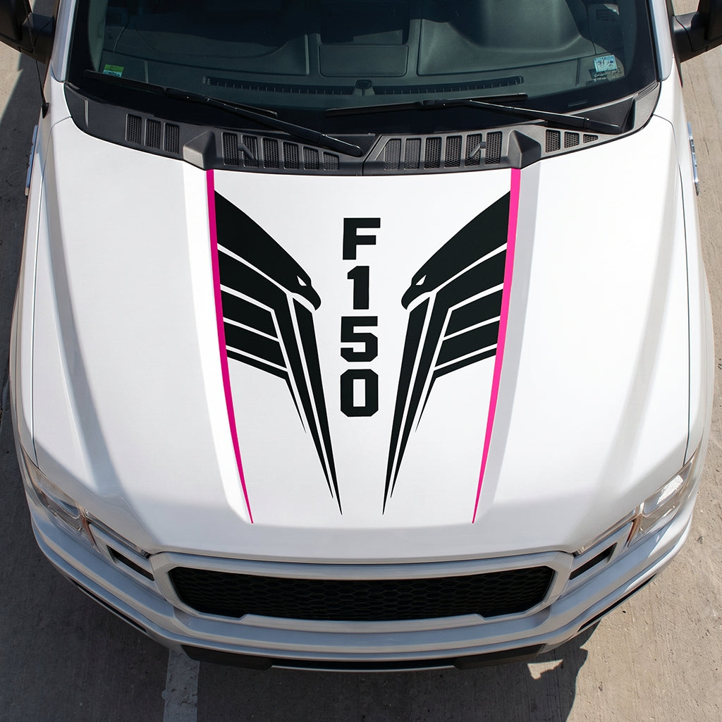 Hood Panel Decal/Sticker - Twin Eagle Wings Graphic Decal Graphic Kit - For Ford F-150 2015-2020 - Premium Vinyl