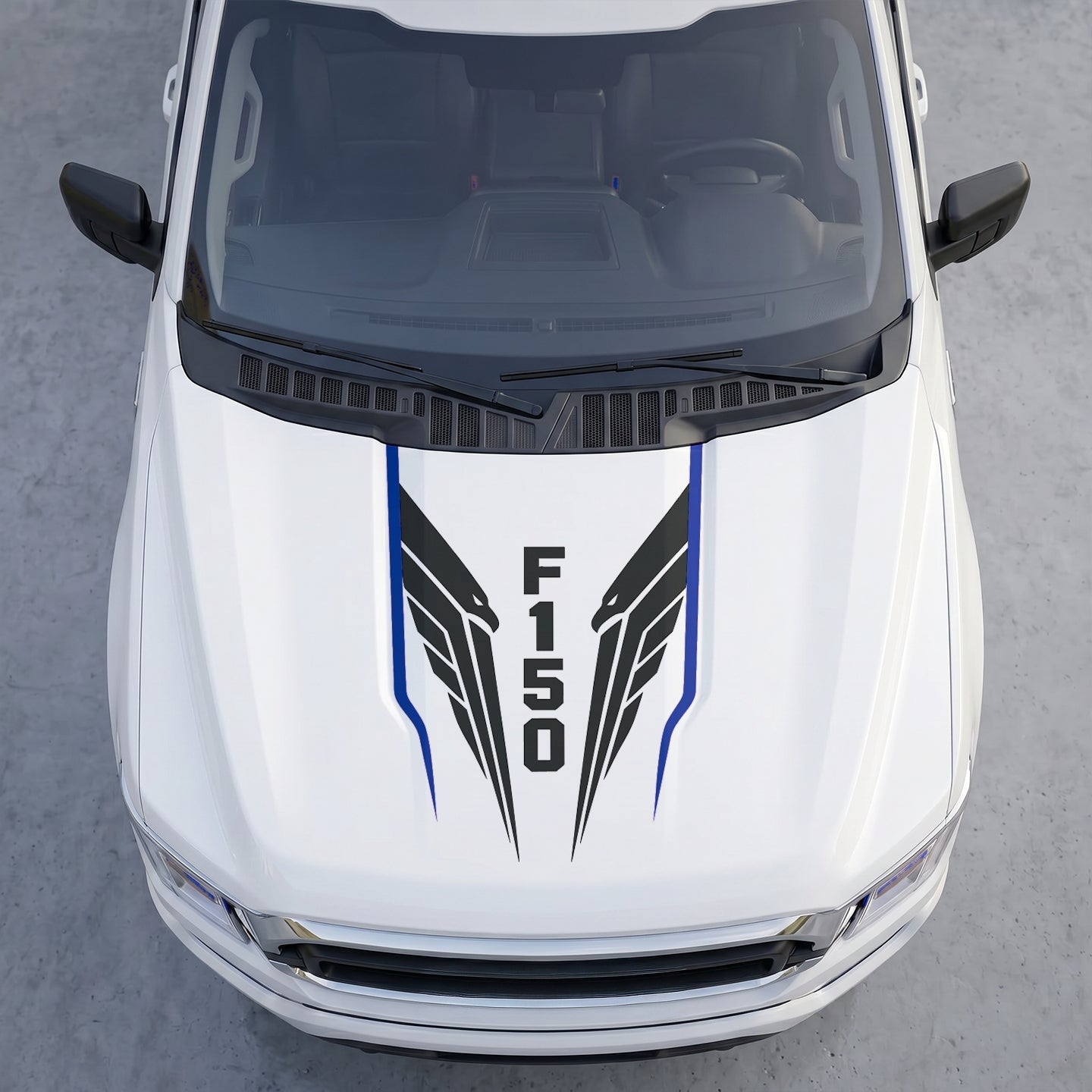 Hood Panel Decal/Sticker - Tactical Eagle Wings Hood Decal – Aggressive Bird of Prey Graphic Vinyl Wrap Graphic Kit - For Ford F-150 F150 2015-2020 - Premium Vinyl