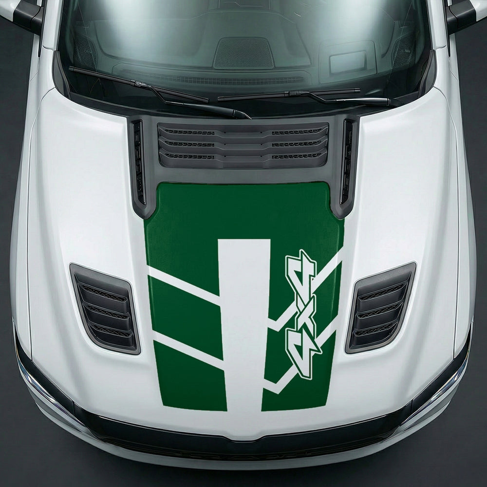 Hood Panel Decal/Sticker - Bold 4x4 Geometric Chevron Graphic Kit - For Dodge Ram 2019-2025 - Premium Vinyl