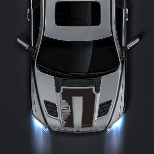Performance Hood Panel Decal/Sticker - Calgary Skyline - Cut - Border Graphic Kit - For Dodge RAM 1500 2019-2025 - Premium Vinyl