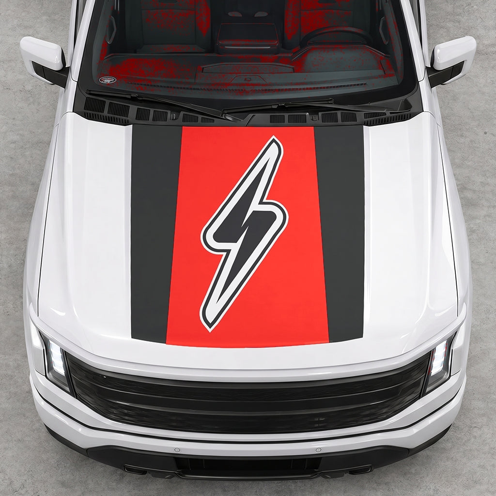 Hood Panel Decal/Sticker - Electric Solid Graphic Decal Graphic Kit - For FORD F-150 2015-2020 - Premium Vinyl