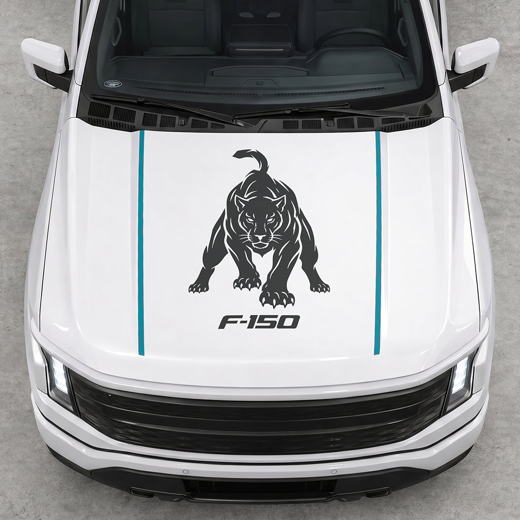 Hood Panel Decal/Sticker - Tiger Graphic Decal Graphic Kit - For Ford F-150 2015-2020 - Premium Vinyl