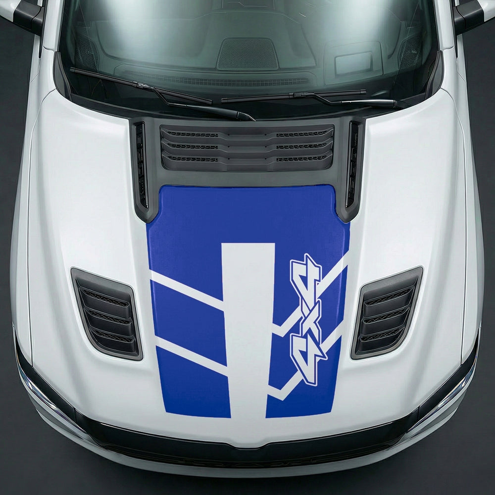 Hood Panel Decal/Sticker - Bold 4x4 Geometric Chevron Graphic Kit - For Dodge Ram 2019-2025 - Premium Vinyl
