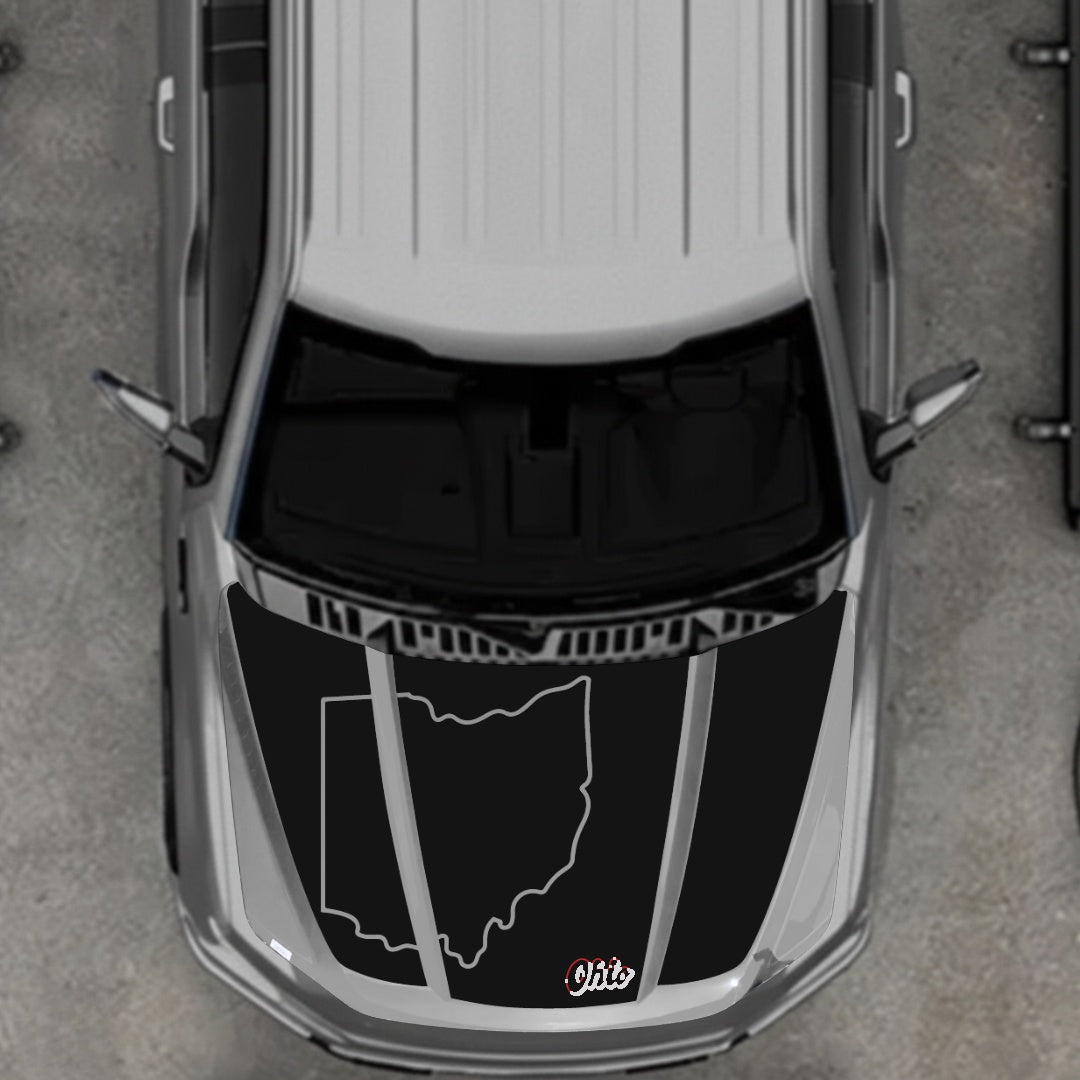 Hood Panel Decal/Sticker - Ohio - Cut Graphic Kit - For Ford F-150 2020-2026 - Premium Vinyl