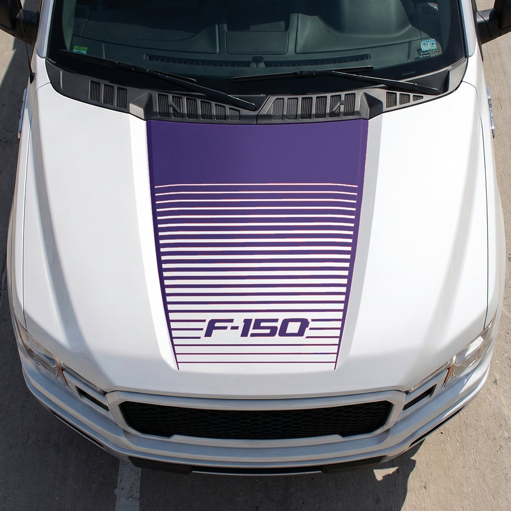 Hood Panel Decal/Sticker - Waves Graphic Decal Graphic Kit - For Ford F-150 2015-2020 - Premium Vinyl