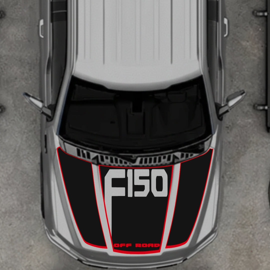 Hood Panel Decal/Sticker - Style 12 - Cut Graphic Kit - For Ford F-150 2020-2026 - Premium Vinyl