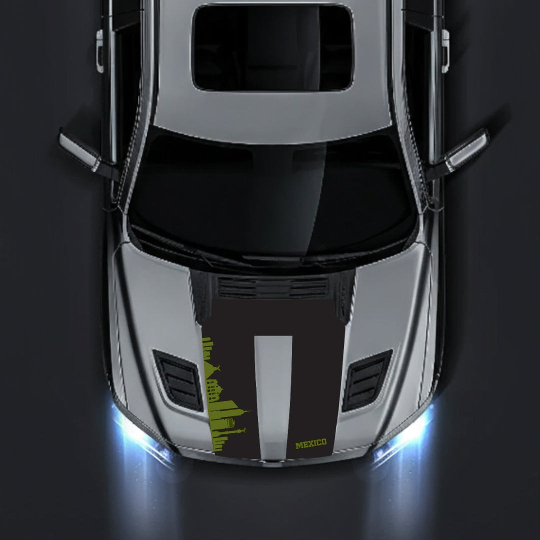 Performance Hood Panel Decal/Sticker - Mexico Skyline Graphic Kit - For Dodge RAM 1500 2019-2025 - Premium Vinyl