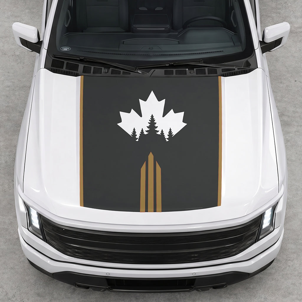 Hood Panel Decal/Sticker - Maple and Forest Graphic Decal Graphic Kit - For Ford F-150 2015-2020 - Premium Vinyl