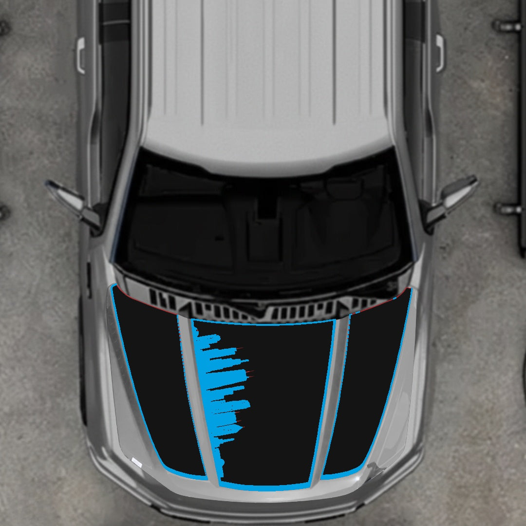 Hood Panel Decal/Sticker - Dubai - Border Graphic Kit - For Ford F-150 2020-2026 - Premium Vinyl