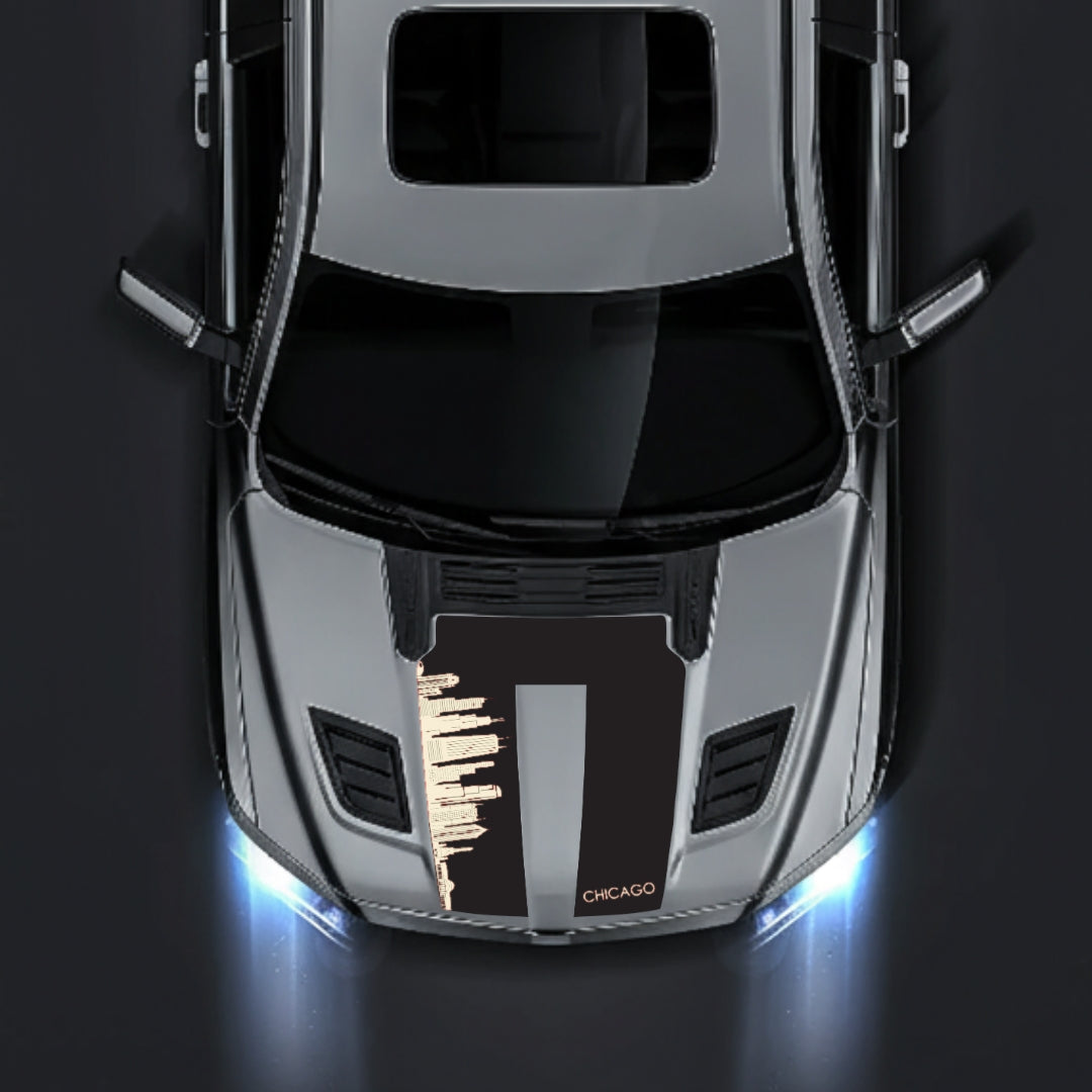 Hood Panel Decal/Sticker - Chicago Skyline Graphic Kit - For Dodge RAM 1500 2019-2025 - Premium Vinyl