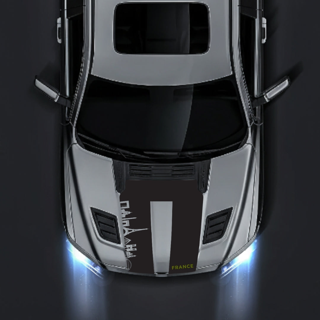 Performance Hood Panel Decal/Sticker - France Skyline - Cut Graphic Kit - For Dodge RAM 1500 2019-2025 - Premium Vinyl