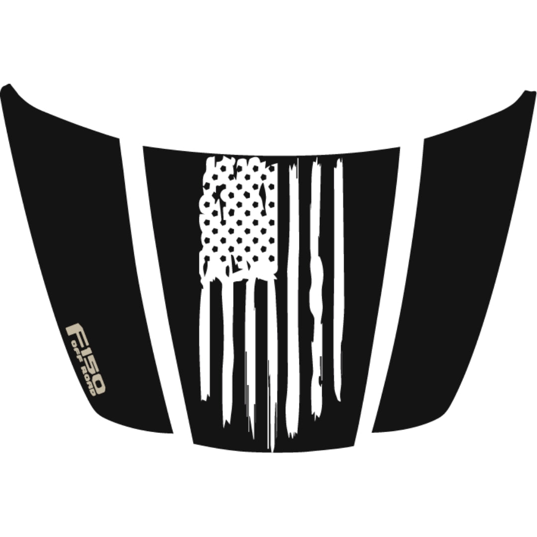 Hood Panel Decal/Sticker - USA Style 12 Graphic Kit - For Ford F-150 2020-2026 - Premium Vinyl
