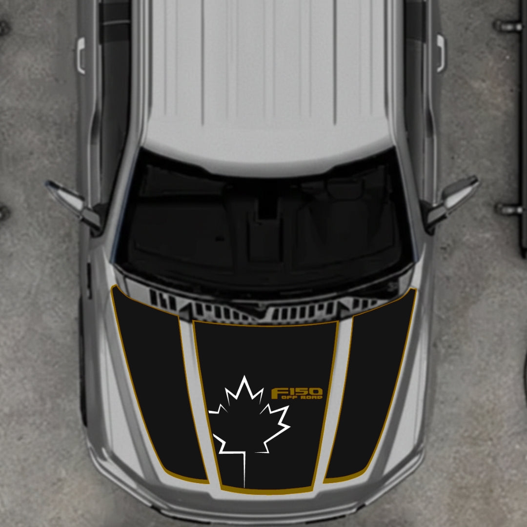 Hood Panel Decal/Sticker - Canada Style 3 Graphic Kit - For Ford F-150 2020-2026 - Premium Vinyl