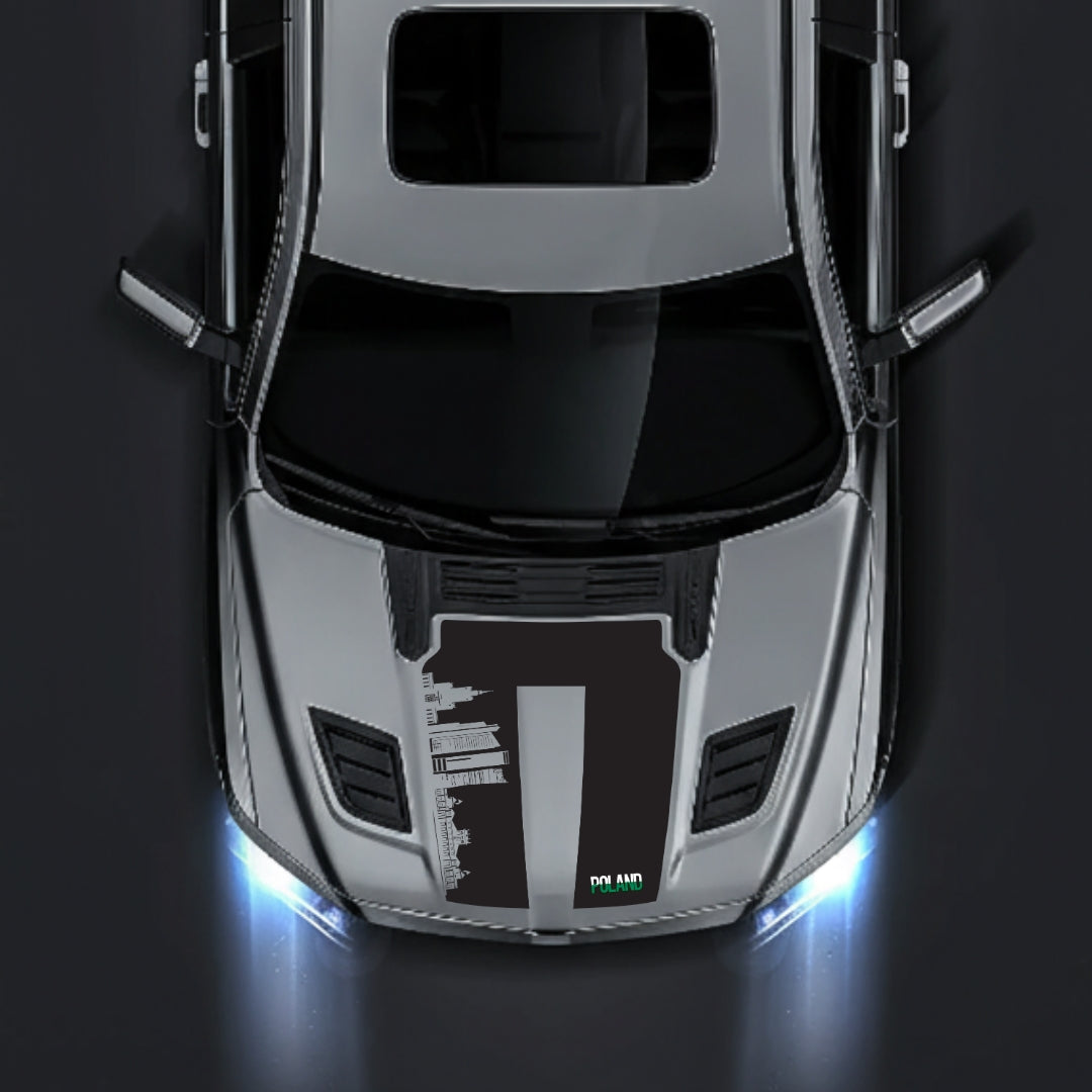 Performance Hood Panel Decal/Sticker - Poland Skyline - Cut Graphic Kit - For Dodge RAM 1500 2019-2025 - Premium Vinyl