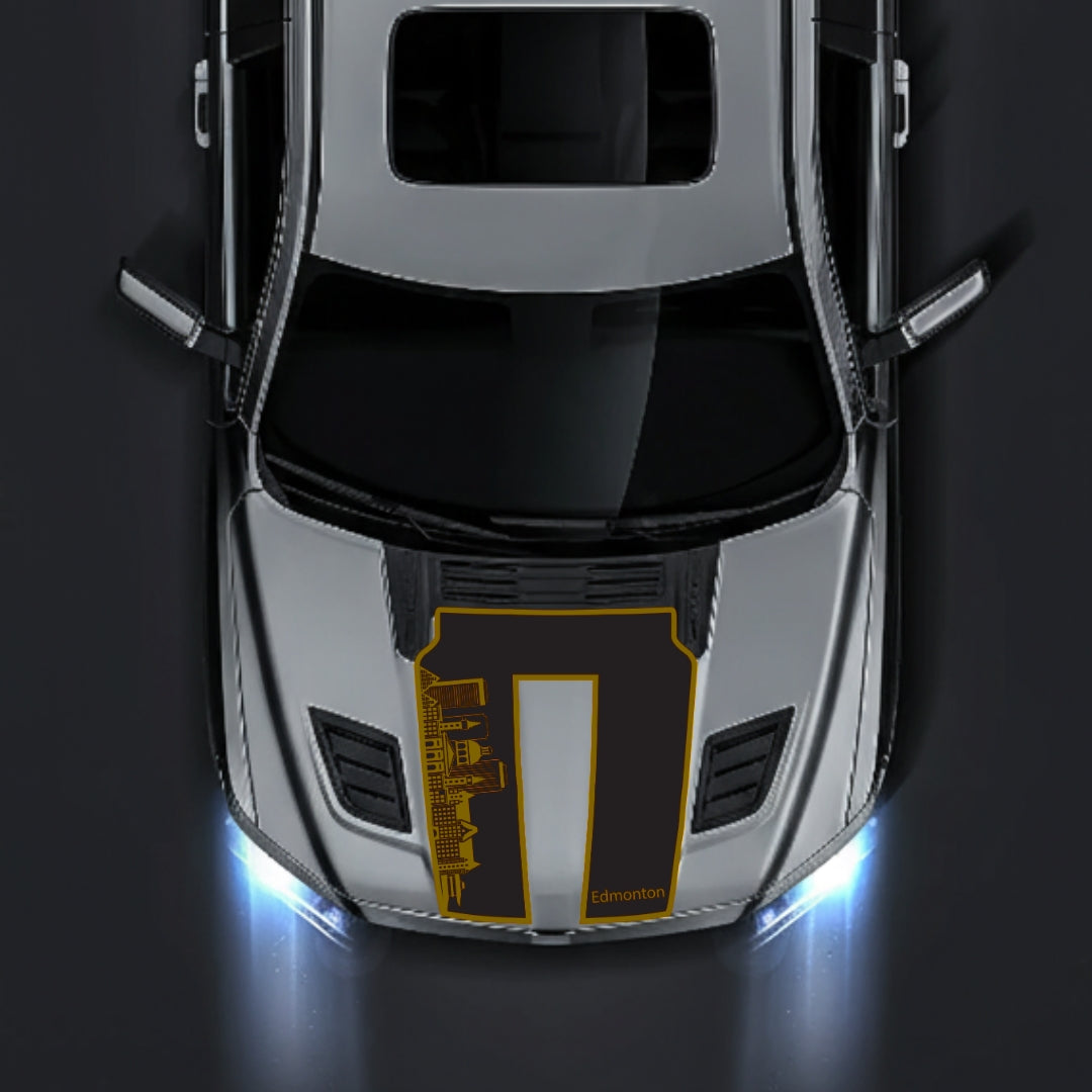 Performance Hood Panel Decal/Sticker - Edmonton Skyline - Border Graphic Kit - For Dodge RAM 1500 2019-2025 - Premium Vinyl