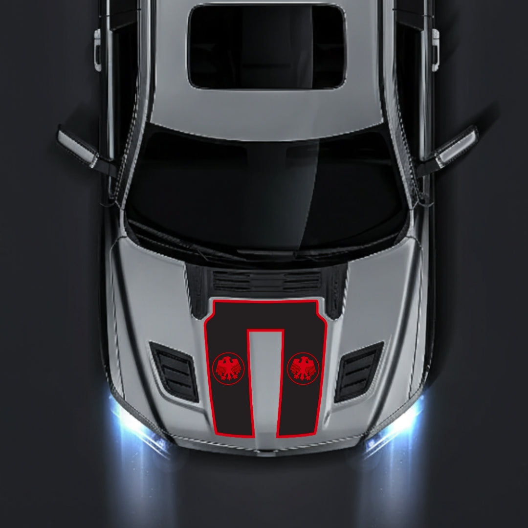 Performance Hood Panel Decal/Sticker - Germany Visual Identity - Border Graphic Kit - For Dodge RAM 1500 2019-2025 - Premium Vinyl