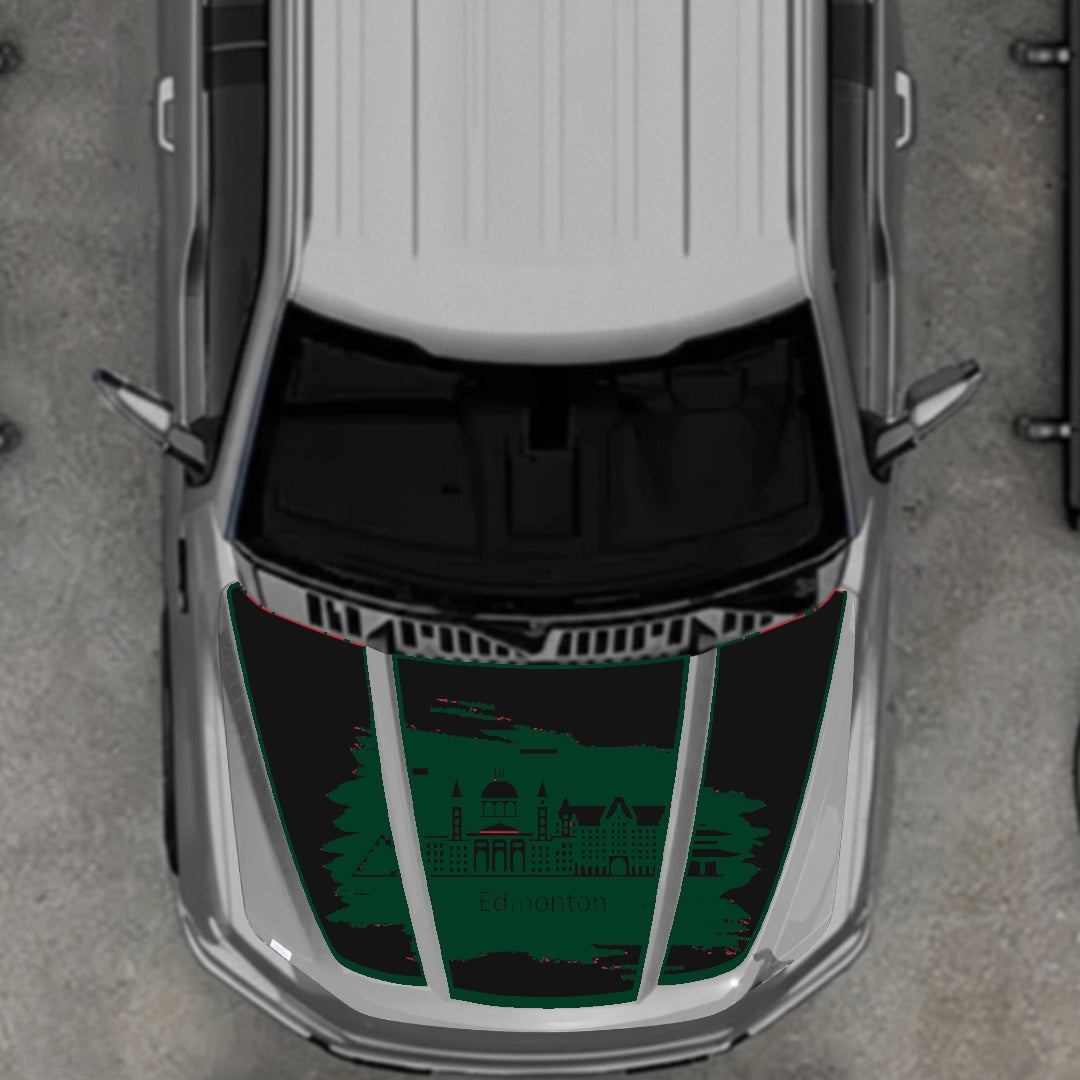 Hood Panel Decal/Sticker - Edmonton - Border Graphic Kit - For Ford F-150 2020-2026 - Premium Vinyl
