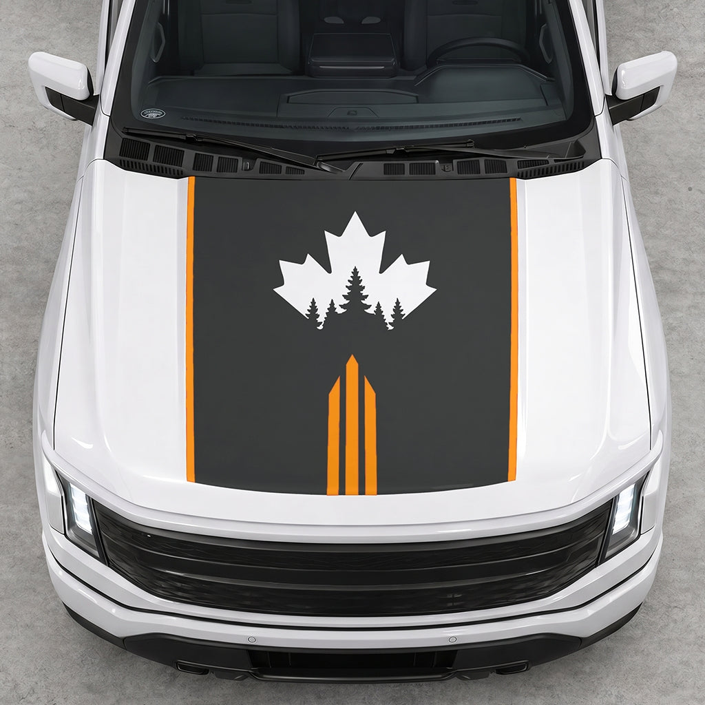 Hood Panel Decal/Sticker - Maple and Forest Graphic Decal Graphic Kit - For Ford F-150 2015-2020 - Premium Vinyl