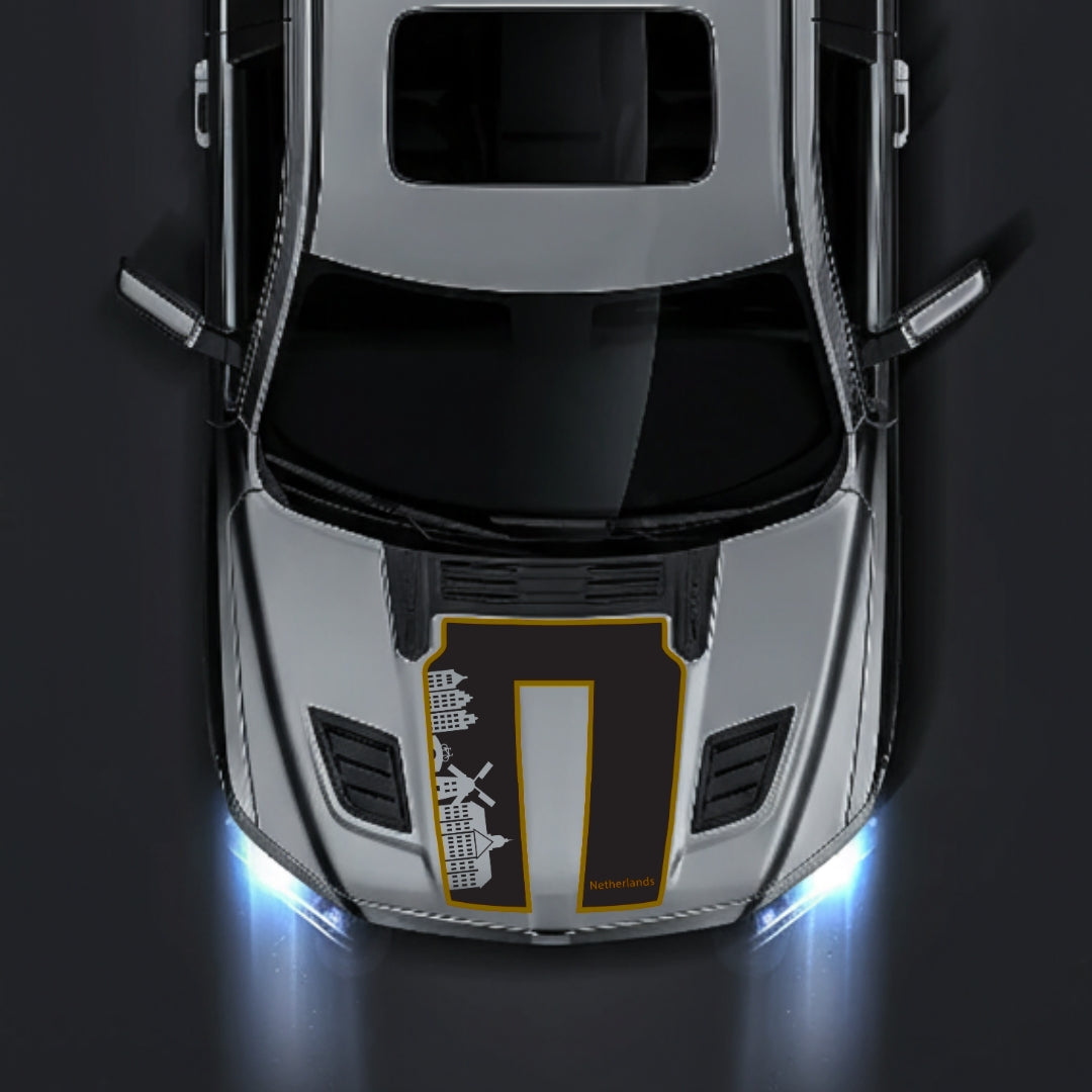 Performance Hood Panel Decal/Sticker - Netherlands Skyline - Cut - Border Graphic Kit - For Dodge RAM 1500 2019-2025 - Premium Vinyl