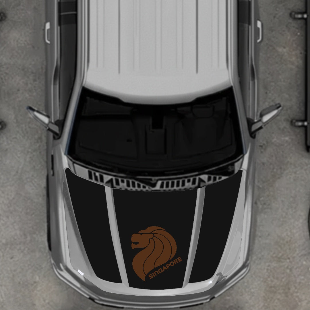 Hood Panel Decal/Sticker - Singapore Graphic Kit - For Ford F-150 2020-2026 - Premium Vinyl