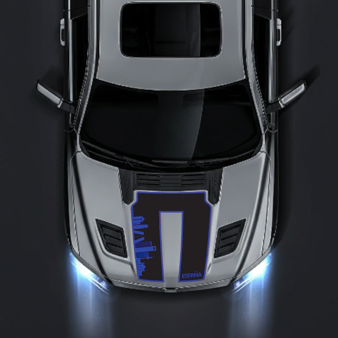 Hood Panel Decal/Sticker - Spain Skyline - Border Graphic Kit - For Dodge RAM 1500 2019-2025 - Premium Vinyl