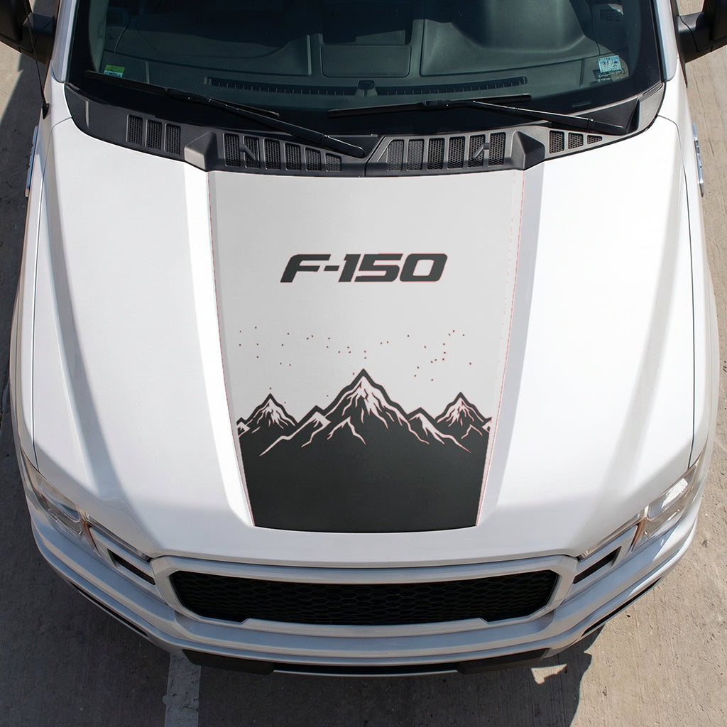 Hood Panel Decal/Sticker - Deep Mountain Graphic Decal Graphic Kit - For Ford F-150 2015-2020 - Premium Vinyl