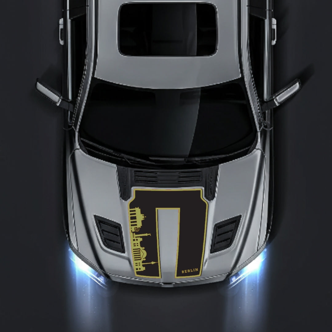 Hood Panel Decal/Sticker - Berlin Skyline - Border Graphic Kit - For Dodge RAM 1500 2019-2025 - Premium Vinyl