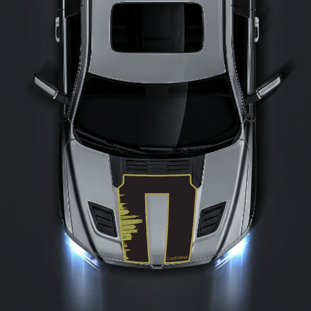 Hood Panel Decal/Sticker - California Skyline - Border Graphic Kit - For Dodge RAM 1500 2019-2025 - Premium Vinyl
