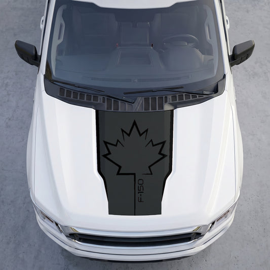 Hood Panel Decal/Sticker - Canadian Maple Leaf Hood Decal – Bold  Line Patriot Graphic Vinyl Sticker Graphic Kit - For Ford F-150 F150 2015-2020 - Premium Vinyl