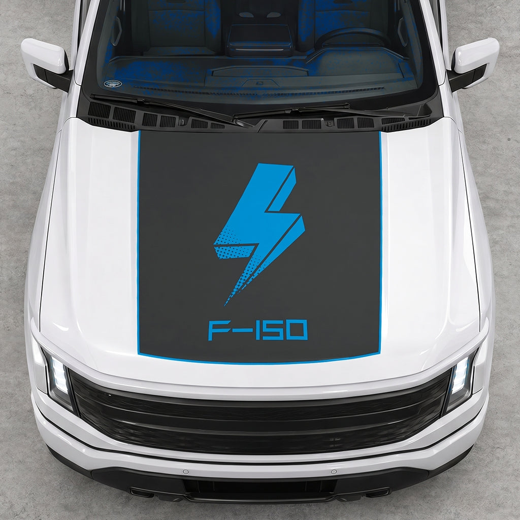 Hood Panel Decal/Sticker - Bold Electric Graphic Decal Graphic Kit - For FORD F-150 2015-2020 - Premium Vinyl