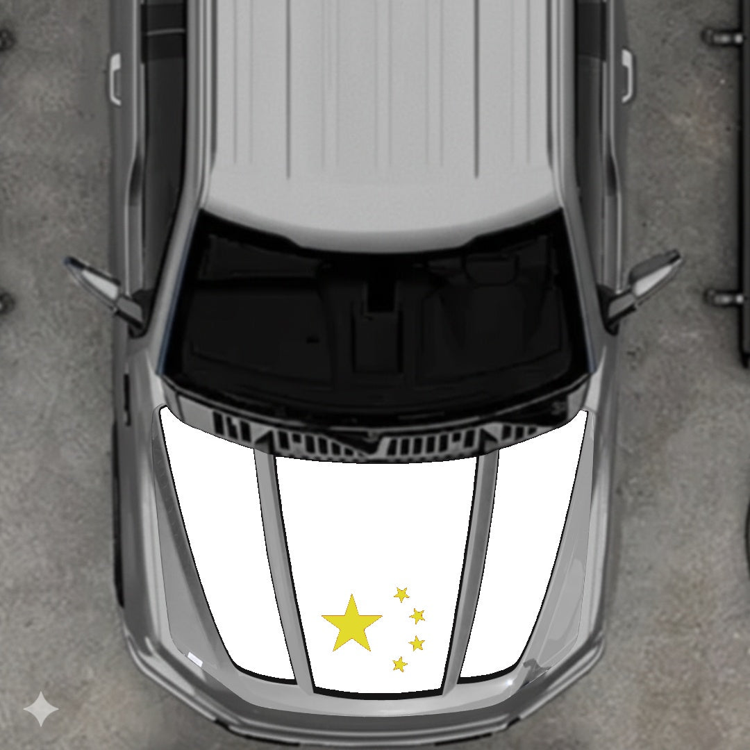 Hood Panel Decal/Sticker - China Flag - Border Graphic Kit - For Ford F-150 2020-2026 - Premium Vinyl