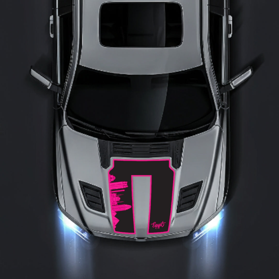 Hood Panel Decal/Sticker - Egypt Skyline - Border Graphic Kit - For Dodge RAM 1500 2019-2025 - Premium Vinyl