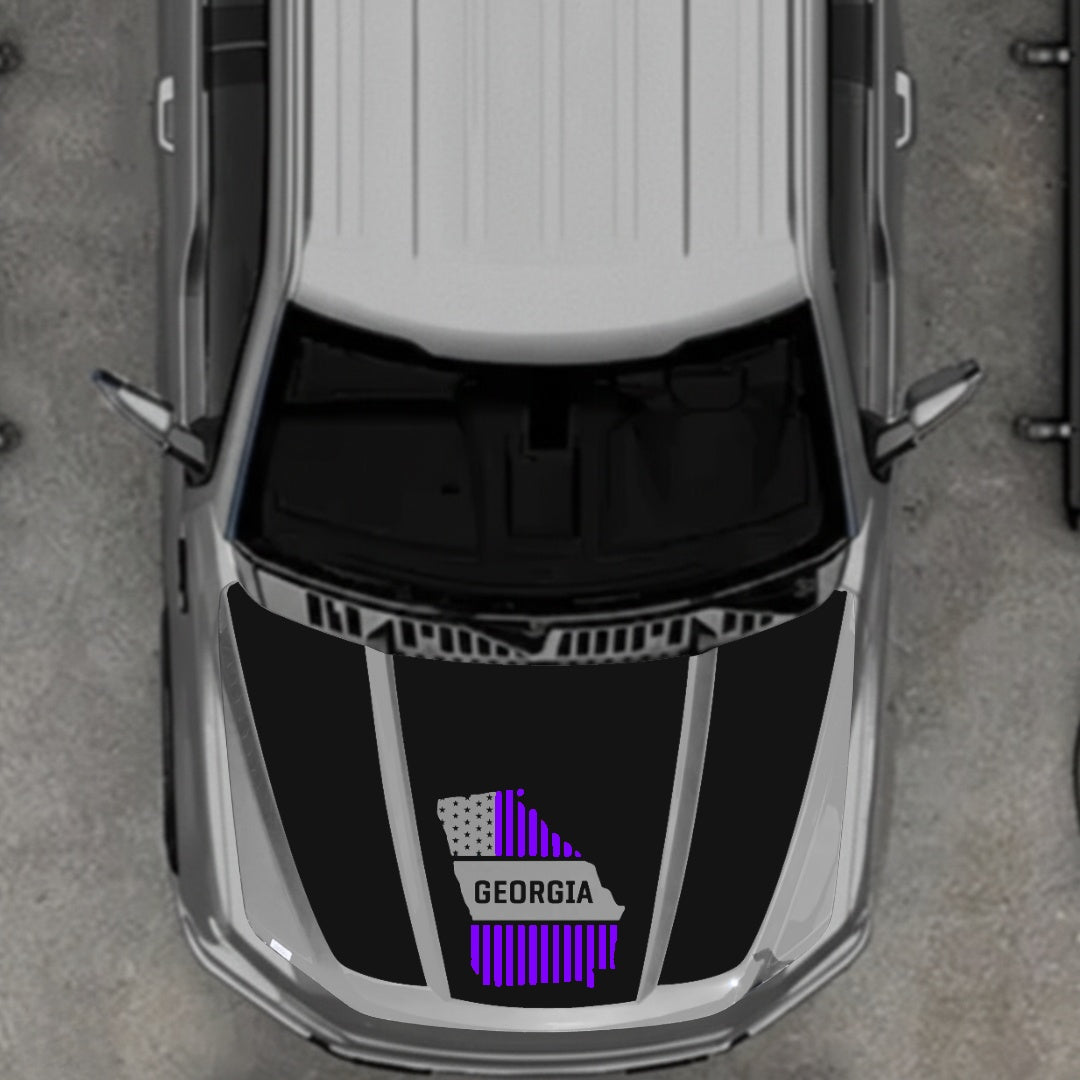 Hood Panel Decal/Sticker - Georgia - Cut Graphic Kit - For Ford F-150 2020-2026 - Premium Vinyl