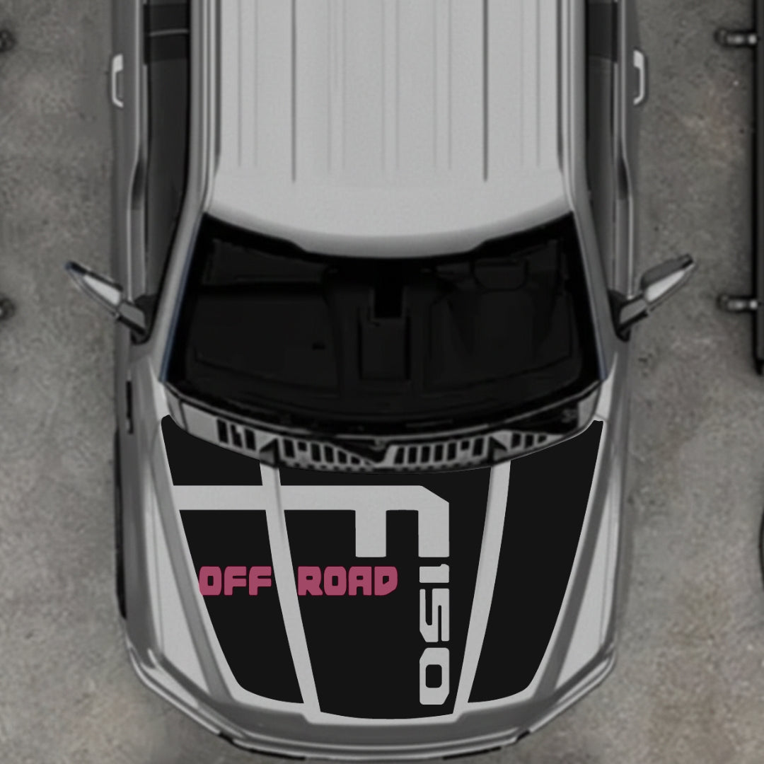 Hood Panel Decal/Sticker - Style 7 - Cut Graphic Kit - For Ford F-150 2020-2026 - Premium Vinyl