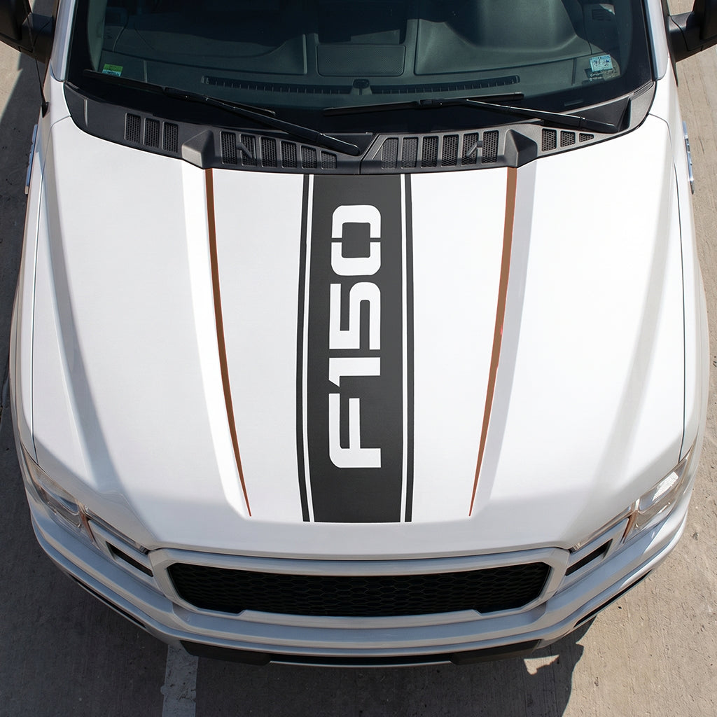 Hood Panel Decal/Sticker - Bold Cut F150 Graphic Decal Graphic Kit - For Ford F-150 2015-2020 - Premium Vinyl