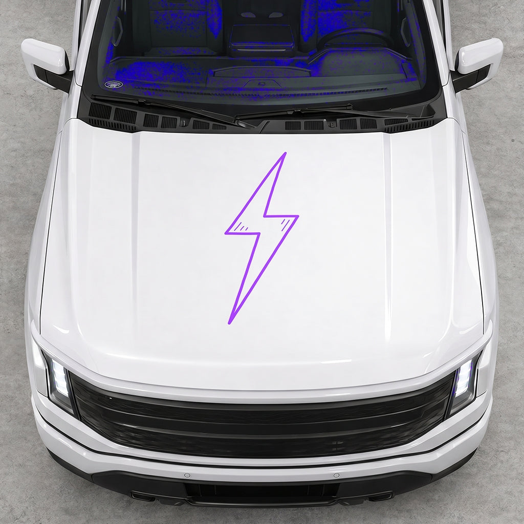 Hood Panel Decal/Sticker - Cut Electric Graphic Decal Graphic Kit - For FORD F-150 2015-2020 - Premium Vinyl